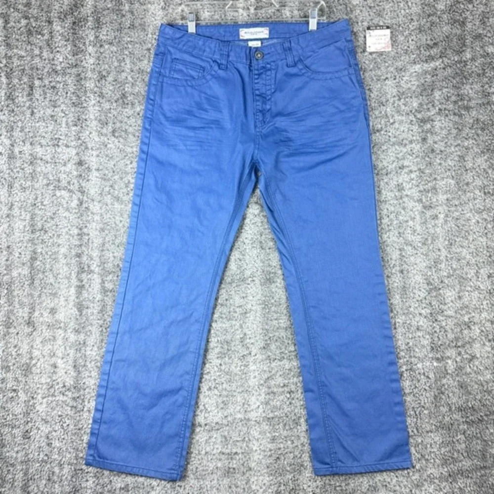 Ace of Diamond USA Mens W36 L30 Blue Straight Leg Cotton Twill Pants Casual